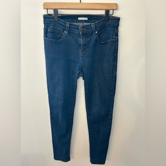 Eileen Fisher Organic Denim Skinny Jeans, Sz 4P, Petite, Dark Wash Stretch - Picture 2 of 10